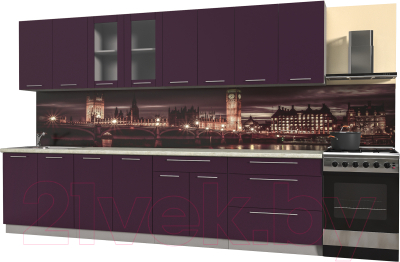Готовая кухня Интерлиния Мила Пластик 3.1 Б - фото