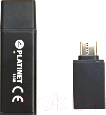 USB flash накопитель Platinet Pendrive USB 3.0 X-Depo 16GB + Type-C Adapter Black / PMFEC316B - фото