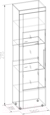 Шкаф-пенал с витриной Глазов Леон 1