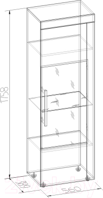 Шкаф-пенал с витриной Глазов Леон 2