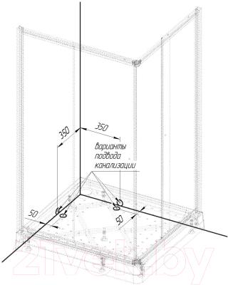 Душевой уголок Radomir 90x110 L / 1-03-1-1-0-1220 (прозрачное стекло)