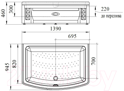 Душевой поддон Radomir Диана / 1-11-0-0-0-014
