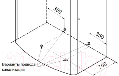 Душевой поддон Radomir Диана / 1-11-0-0-0-014