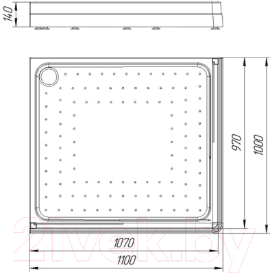 Душевой поддон Radomir 100x110 / 1-11-0-1-0-123