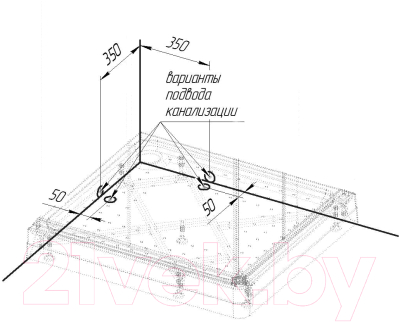 Душевой поддон Radomir 100x110 / 1-11-0-2-0-123