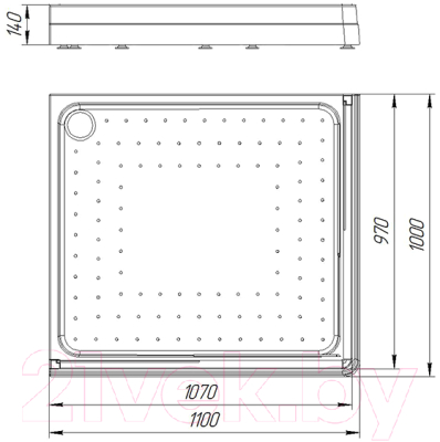 Душевой поддон Radomir 100x110 / 1-11-0-2-0-123