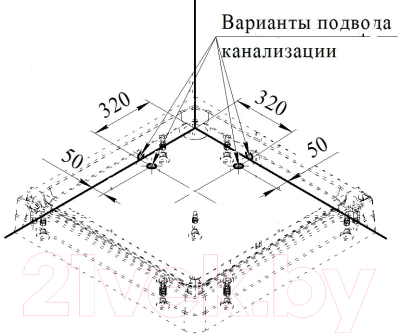 Душевой поддон Radomir 110 / 1-11-0-0-0-120