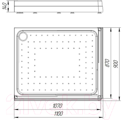 Душевой поддон Radomir 90x110 L / 1-11-0-1-0-122