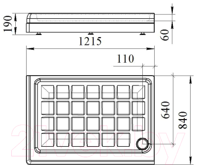 Душевой поддон Radomir Верчелли R / 1-11-0-2-0-012