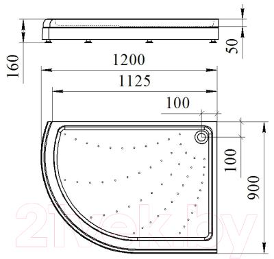 Душевой поддон Radomir 120x90 / 1-11-0-1-0-010