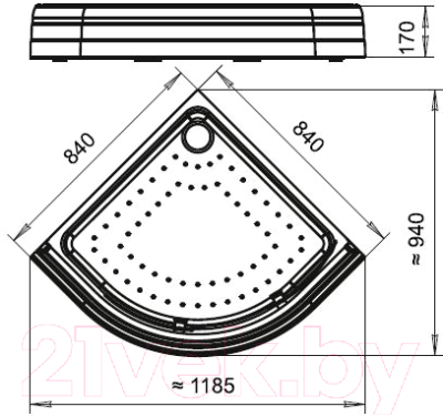 Душевой поддон Radomir 80 / 1-11-0-0-0-006