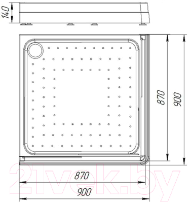Душевой поддон Radomir 90 / 1-11-0-0-0-118