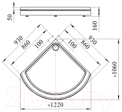 Душевой поддон Radomir 90 / 1-11-0-0-0-001