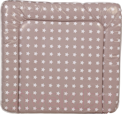 Пеленальный матрас Polini Kids Звезды мягкий (макиато/белый) - фото
