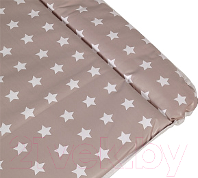 Пеленальный матрас Polini Kids Звезды мягкий (макиато/белый)