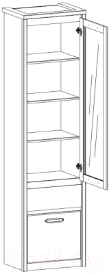 Шкаф-пенал с витриной Anrex Jazz 1V1D1S