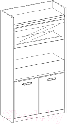 Шкаф с витриной Anrex Jazz 1V2D1S