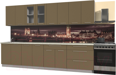 Готовая кухня Интерлиния Мила Пластик 3.2 Б - фото