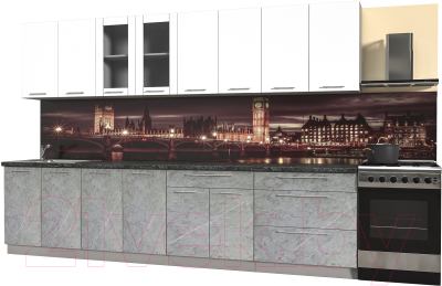 Кухонный гарнитур Интерлиния Мила Пластик 3.2 Б - фото