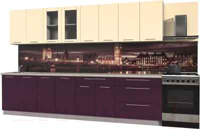 Готовая кухня Интерлиния Мила Пластик 3.2 Б - фото