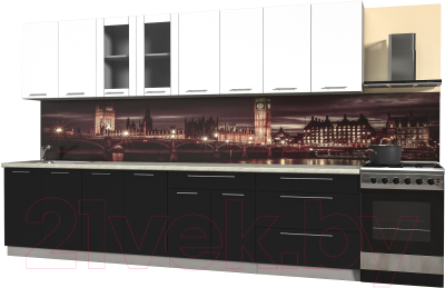 Готовая кухня Интерлиния Мила Пластик 3.2 Б - фото