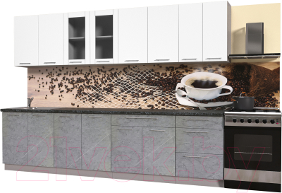 Кухонный гарнитур Интерлиния Мила Пластик 3.0 Б - фото