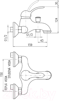 Смеситель Slezak RAV Labe L054.5 (стальная ручка)