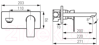 Смеситель Ferro Algeo Square BAQ3PA22