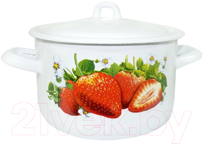 Кастрюля Лысьвенские эмали Сочная клубника С-16111/4 Э - фото