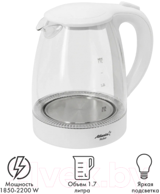 Электрочайник Atlanta АТН-2470 (белый)