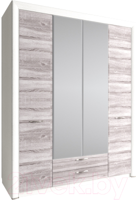 Шкаф Anrex Olivia 4D2S Z (вудлайн кремовый/дуб аскона) - фото