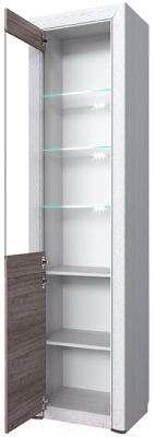 Шкаф с витриной Anrex Olivia 1V1D (вудлайн кремовый/дуб аскона)