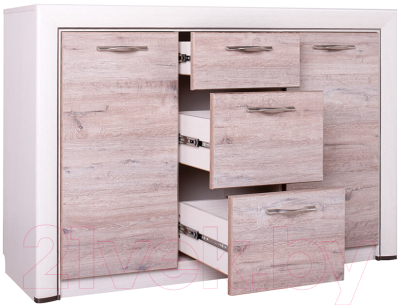 Тумба Anrex Olivia 2D3S (вудлайн кремовый/дуб анкона)