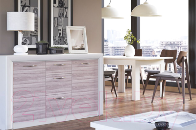 Тумба Anrex Olivia 2D3S (вудлайн кремовый/дуб анкона)