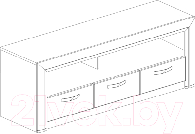 Тумба Anrex Olivia RTV 3S (вудлайн кремовый/дуб анкона)