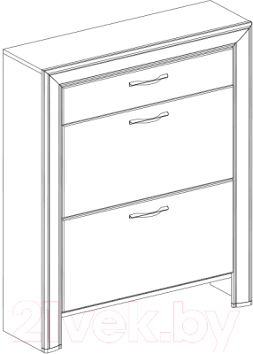 Тумба для обуви Anrex Olivia 2D1S (вудлайн кремовый/дуб анкона)