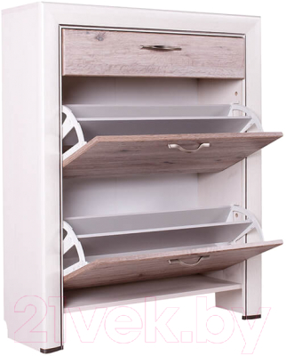 Тумба для обуви Anrex Olivia 2D1S (вудлайн кремовый/дуб анкона)