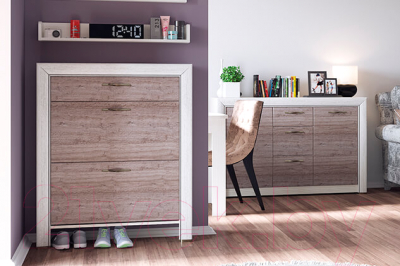 Тумба для обуви Anrex Olivia 2D1S (вудлайн кремовый/дуб анкона)