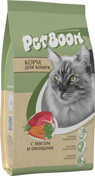 Сухой корм для кошек Petboom С мясом и овощами - фото