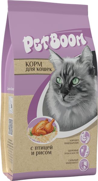 Сухой корм для кошек Petboom Птица и рис - фото