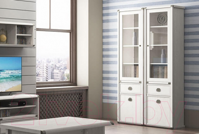 Шкаф с витриной Anrex Magellan 1V1D1S (сосна винтаж)