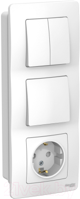 Блок выключатель+розетка Systeme (Schneider) Electric Blanca BLNBS101201 - фото