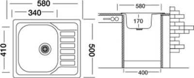 Мойка кухонная Kromevye Triton EC 196 D R