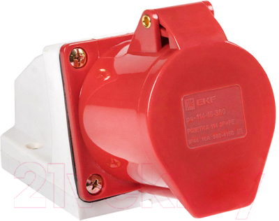 Розетка кабельная EKF PROxima 114 3Р+РЕ 16А 380В IP44 / PS-114-16-380 - фото