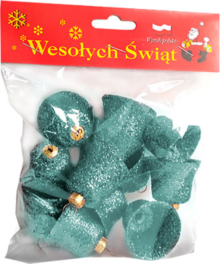 Набор елочных игрушек GreenTerra Колокольчик малый парча - фото