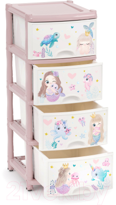Комод пластиковый Альтернатива Для девочек / М1240