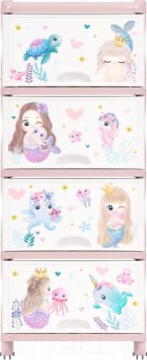 Комод пластиковый Альтернатива Для девочек / М1240