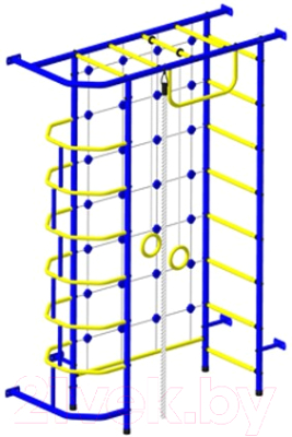 Детский спортивный комплекс Пионер 9 (синий/желтый) - фото