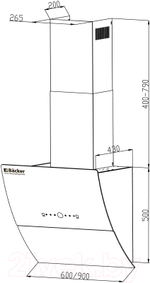 Вытяжка наклонная Backer AH60E-THSL200C / IS60MC-200CG