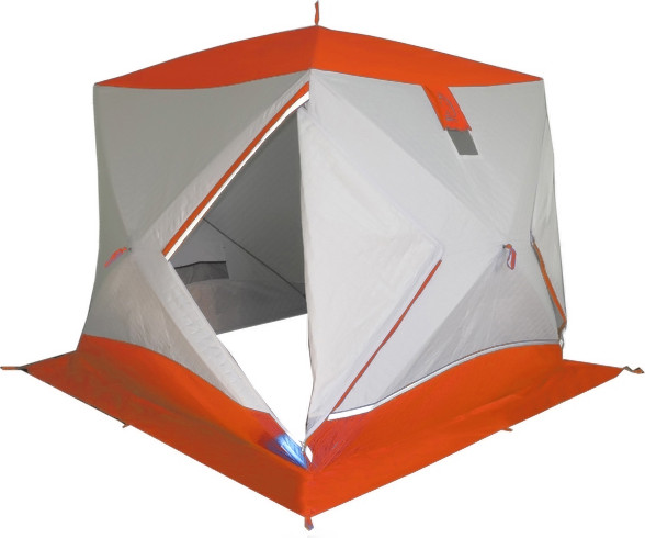 Палатка Пингвин Shelters Призма Премиум Термолайт (белый/ оранжевый) - фото